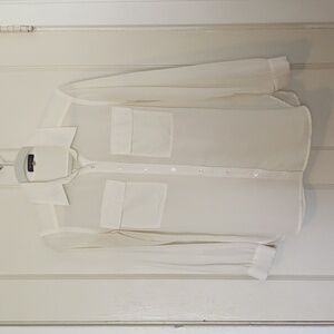 Spense White Button Down Blouse Sz M